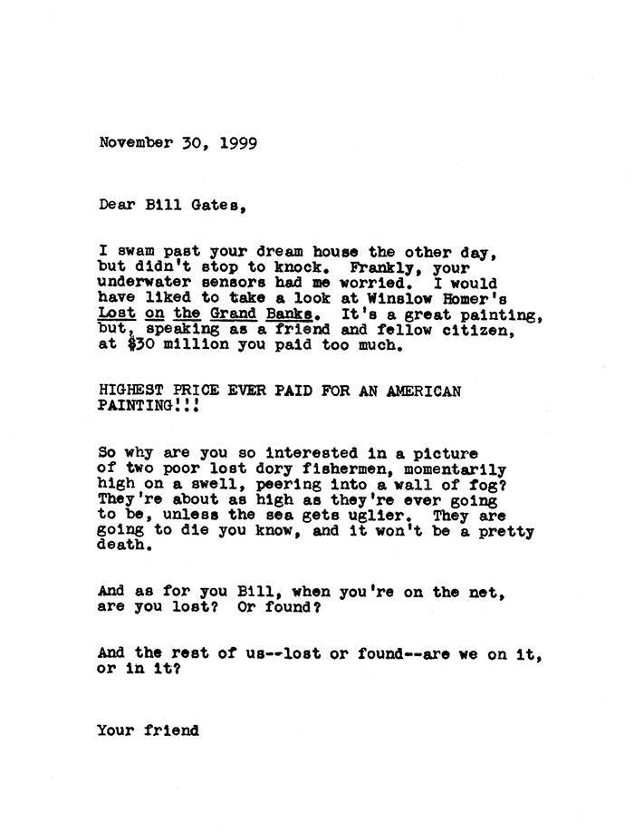 Allen Sekula / Dear Bill Gates（1999）